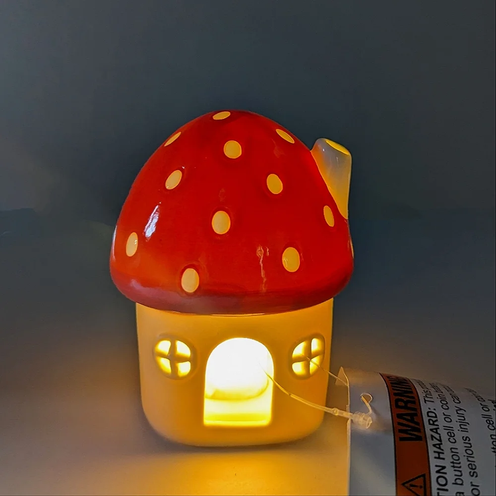Target Spritz Easter Mushroom Pink House Light Up Ceramic Bunny Spring Decor